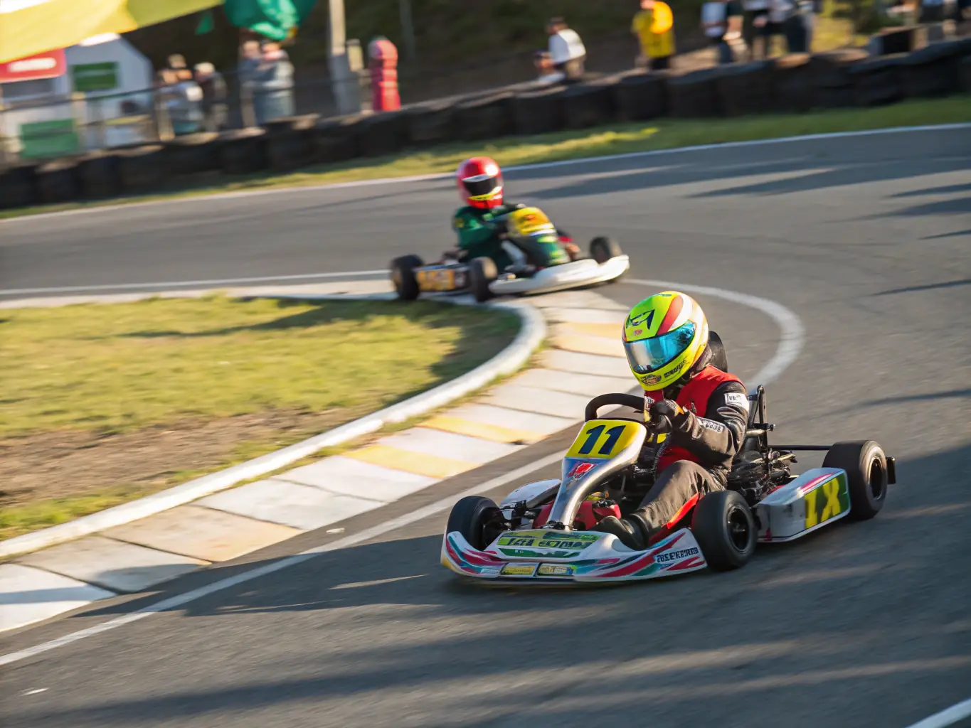 A dynamic image of a kart-cross event, capturing the thrill and competitive spirit of the race. The image should highlight the speed, skill, and excitement of kart-cross racing.